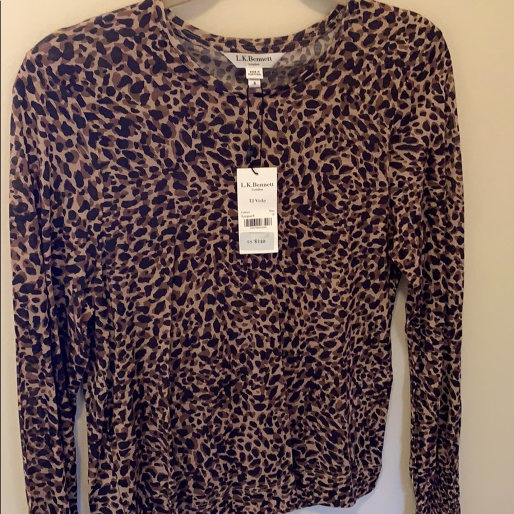 NWT LK Bennett Animal Print Top Leopard Shirt
